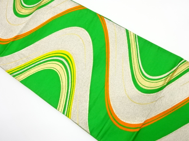 JAPANESE KIMONO / ANTIQUE FUKURO OBI / SILK / WOVEN STREAM